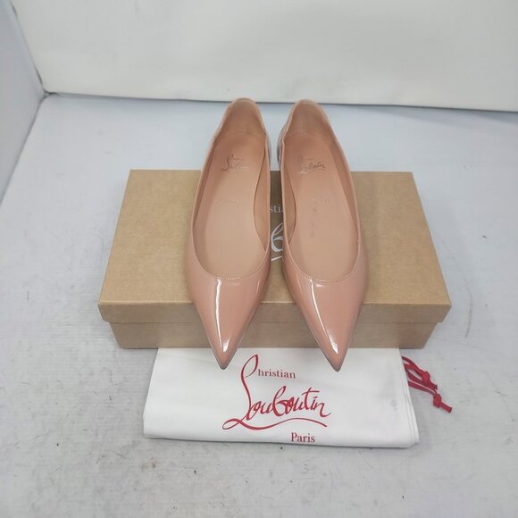 Christian Louboutin Hot Chickita Flat Patent Nude Shoe - Picture 7 of 12